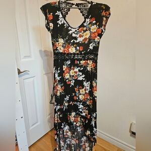 High low open back maxi‎ dress